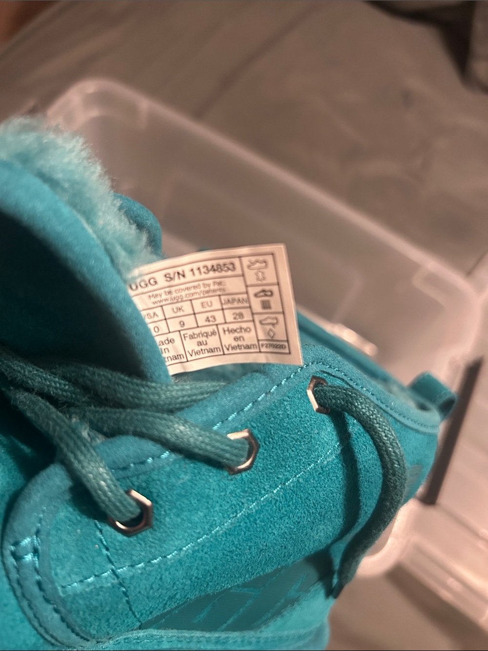 UGG Turquoise Suede Lace-Up Boot